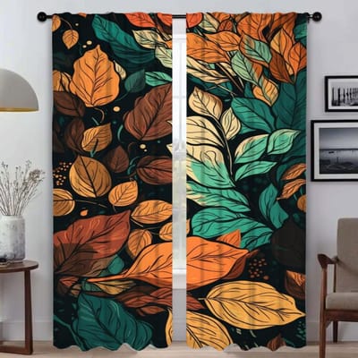 Raamgordijn voor Kamer 2 Panel Blad Omlaag Verdeling Huis Interieur Gordijnen Shades Halloween Decoratie Tule voor Slaapkamer Woonkamer W50xH70cmx2pcs-CL