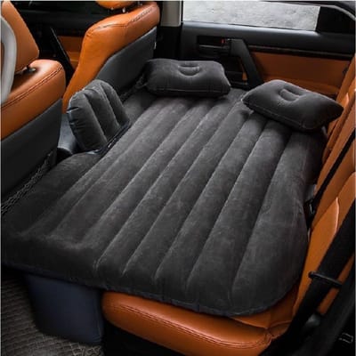 TIM® Auto Matras - Auto Luchtbed - Opblaasbed Auto - Donkergrijs - 81cm x 47cm x 6cm