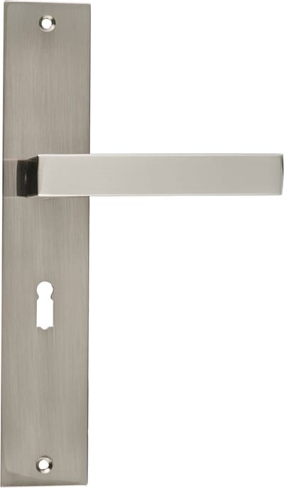 Ostiumhome® - Deurbeslag- Deurklink op schild met Sleutelgat 56mm - RVS Zilver - Grado