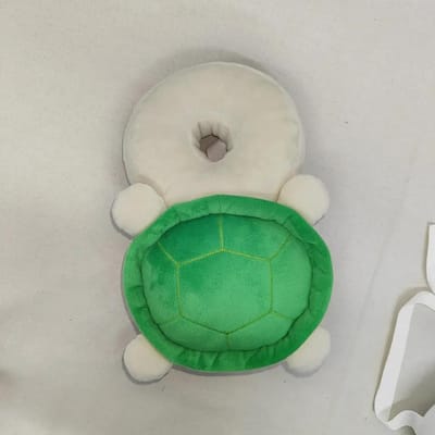 1 PIÈCE Protection Tête Sac à Dos Tortue pour Tout-Petit Bébé Protection Nourrisson Velours Cristal Coton PP Mignon Réglable gray