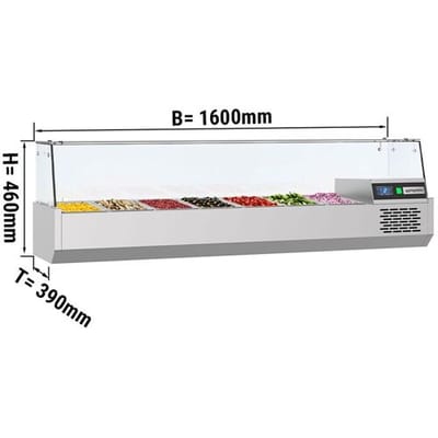 GGM Gastro Kühlaufsatzvitrine PREMIUM - 1600x390mm - 6x GN 1/3