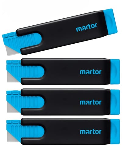 4x Martor Secunorm Handycut 446 - Veilig Snijmes - Ergonomisch Handmes - Snijdiepte 8,5 mm - Kartonmes