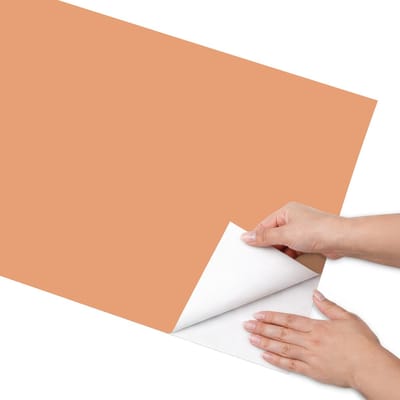 Coloray Meubel Wrap Folie - Oranje Meubelfolie - 50x100 cm - Meubel Wrap Folie Pastel oranje - Plakfolie Meubels - Minimalist Meubelfolie - Decoratiefolie Zelfklevend - Slaapkamer decoratie - Achtergronden en patronen