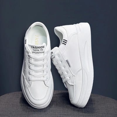 Bestverkopende Nieuwe Lente en Herfst Alles-match Dikke Zool Ademend Antislip Casual Kleine Witte Schoenen 35 white