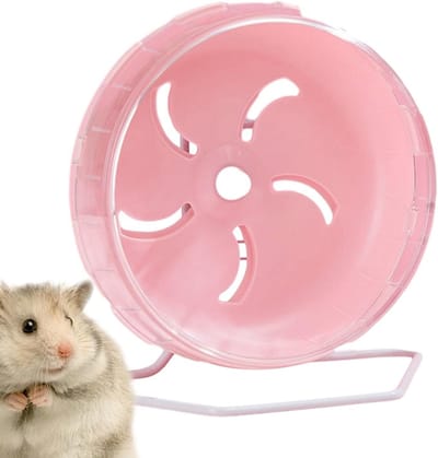 Hamster Wiel - Loopwiel Dier - Actieve Beweging - Geruisloos Ontwerp - 14 cm Diameter - Roze