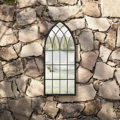 vidaXL - Tuinspiegel - 70x30 - cm - ijzer - zwart