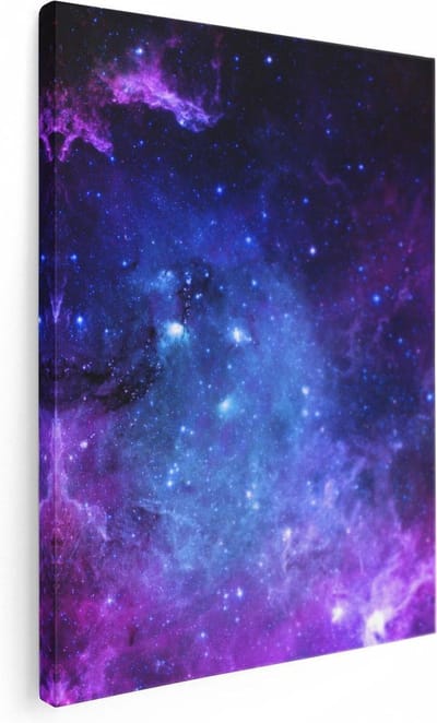 Artaza Canvas Schilderij Universum - 30x40 cm - Klein - Wanddecoratie Sterrenhemel - Muurdecoratie Ruimte - Schilderijen Op Canvas Abstract