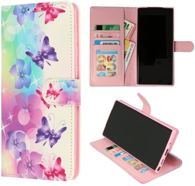 Casemania – Bookcase - Geschikt voor – Samsung A17 - Bloemen Vlinders