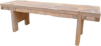 Vensterbank bankje 58cm bruin houten bankje als vensterbank decoratie