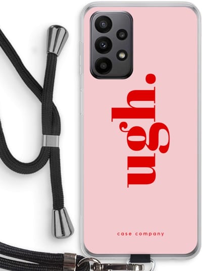 Case Company® - Hoesje met koord geschikt voor Samsung Galaxy A23 hoesje met Koord - Ugh - Telefoonhoesje met Zwart Koord - Bescherming aan alle Kanten en Over de Schermrand
