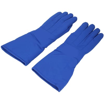 1 Paar Kryogene Handschoenen 42cm Koudebestendig Antivries Lage Temperatuur Beschermende Handschoenen voor Laboratorium Industrieel blue