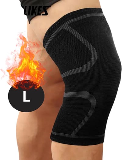 Nivard Kniebrace - Sportbrace Knie - Knee Sleeves - Knee Sleeves Powerlifting - Compressie Knie Brace - Knee Wraps - Knee Support - Dames - Heren - Comfortabel - Grijs - Maat L