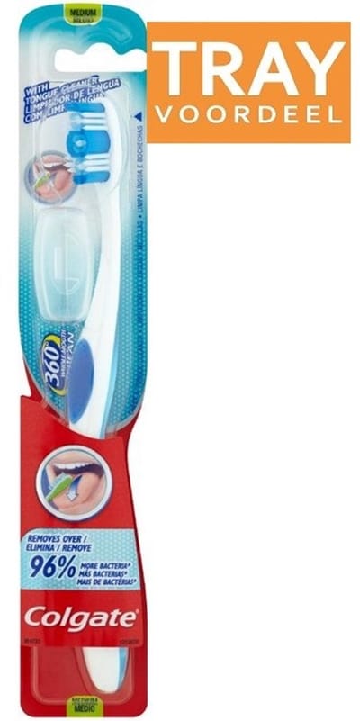 12 x Colgate Tandenborstel - 360 GRADEN - Whole Mouth Clean Medium - voordeelverpakking