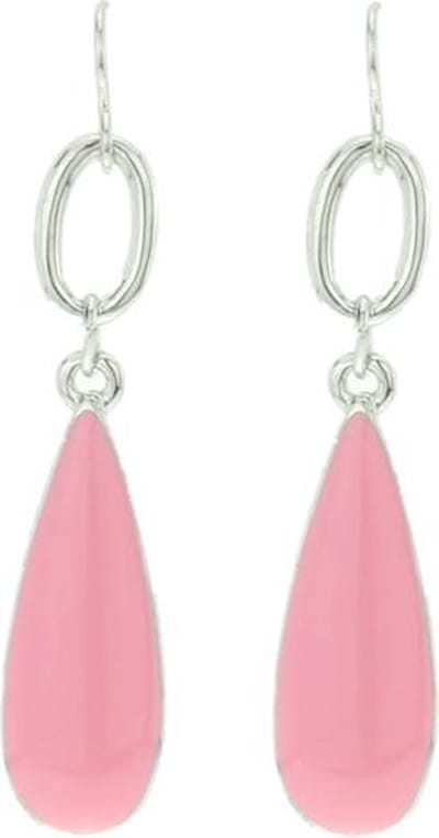 Behave - Oorbellen hanger roze druppel zilverkleur - Zomerstijl 4,5 cm