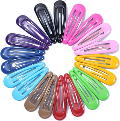 20 Stuks Plat Haarclips voor Vrouwen - Metalen Snap Waterdruppel Non-slip Haaraccessoires in Gemengde Kleuren voor Dikke en Fijne Haarsstylen en Make-up