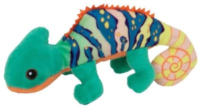 Nature Planet Knuffeldier Kameleon - zachte pluche stof - veel details - multi kleuren - 13 cm - Cadeau - Kinderen