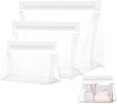Dailygoods- Toilettas Transparant - 3 Stuks - Lekvrij - Verzegeld - PEVA Materiaal - Versterkte Naden - Herbruikbaar - Reistasje