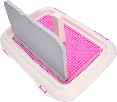Hondenpotje Urine Absorberend - Hondentoilet Binnen - Zindelijkheidstraining Honden - Gesimuleerde Muur - 47x35x24 cm - Rozeachtig