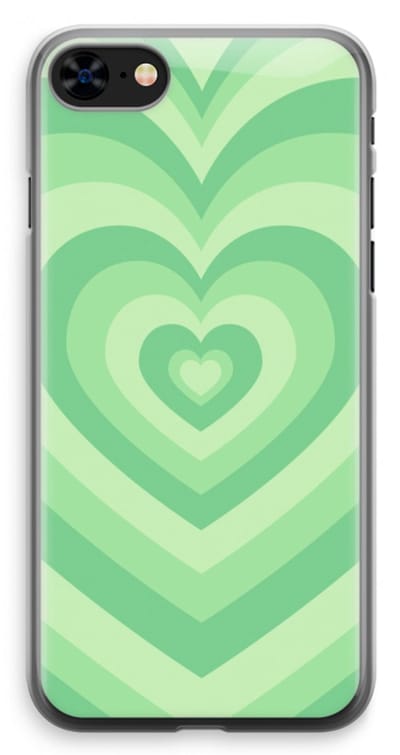 Case Company® - Hoesje geschikt voor iPhone 8 hoesje - Hart Groen - Soft Cover Telefoonhoesje - Bescherming aan alle Kanten en Schermrand