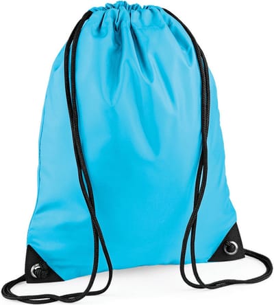 Bagbase Gymtas met rijgkoord - nylon - 45x34 cm - blauw - 12 liter - sport/zwemmen
