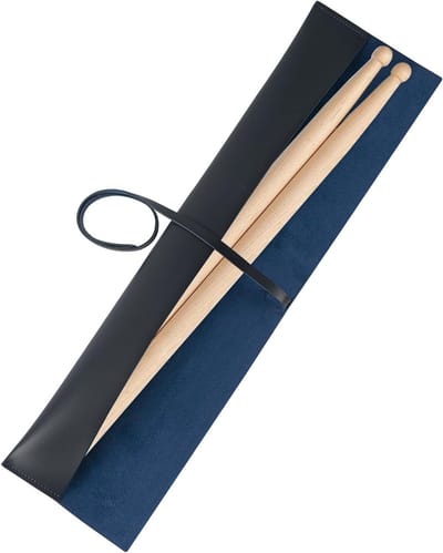 Drumstick Tas van PU Leer voor Opslag en Transport, Drum Accessoires, Drumsticks Opbergen en Draagtas (Donkerblauw)