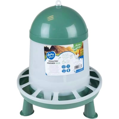 duvoplus dinner time voederbak met pootjes ECO voor pluimvee 6kg-7L transparant/groen