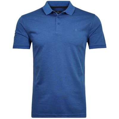 Ragman Uni Polo Light Cotton Mix Blue Melange / male