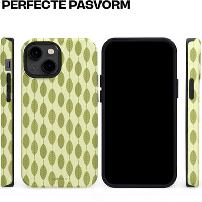 Casetastic hoesje geschikt voor Apple iPhone 13 mini - MagSafe - Dubbellaagse bescherming - Bladerenpracht in het groen - Fashion Case - Crème Olijfgroen