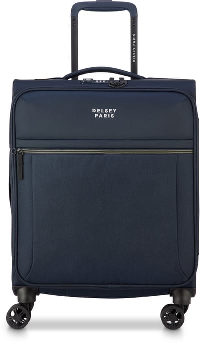 Delsey Brochant 3 Handbagagekoffer 55 cm – Gerecycled rPET – 1,9 kg – TSA Slot – 4 Dubbele Wielen – Navy Blue