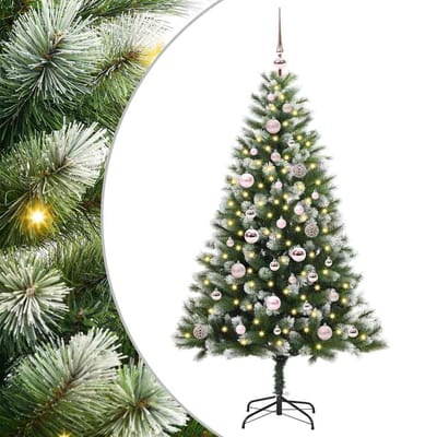 vidaXL - Kunstmatige - Scharnierende - Kerstboom - met - Gevlokte - Sneeuw - Warmwit