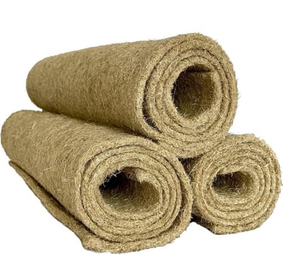 Knaagdiertapijt Hennep - Knaagmat Bodembedekking - Kooi Inrichten - Ecologisch Geteeld - 115 x 50 cm - Natuurlijk