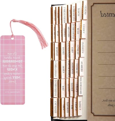 96 Gelamineerde Bijbelindextabs voor Studie, Bijbel Dagboekbenodigdheden, Christelijk Cadeau, 7 Katholieke Tabs, Perfect voor Volwassenen en Kinderen