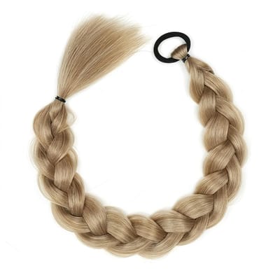 Beige blond haar extensions dames gevlochten paardenstaart vlecht haarstuk synthetisch haar elastiek lange braid hair extension kleur 27-613#