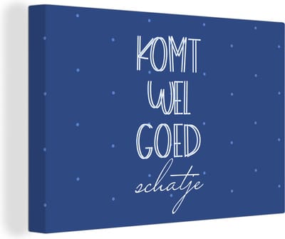 Canvas Schilderij Get well soon - Spreuken - Liefde - 30x20 cm - Wanddecoratie