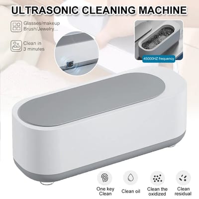 Ultrasonic Cleaner - Ultrasonic Schoonmaak Bakje - USB Oplaadbaar - Ultrasone Reiniger - Sieraden - Makeup Kwast en Spons - Bestek - Brillen