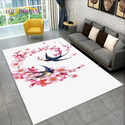 Exquise Vogel Bloem Dier 3D Vloerkleed, Tapijtkleed voor Thuis Woonkamer Slaapkamer Bank Deurmat Keukendecoratie, Antislip Vloermat 40x60cm16x24in