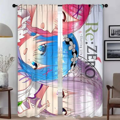 Re-zero Moderne Woonkamer Gordijnen 2 Stuks Scheidingsgordijn Verduisteringsgordijn Halloween Decoratie Gordijnen voor Slaapkamer Shades Keuken W50xH70cmx2pcs-CL