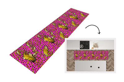 Keukenloper - Loper keuken - Barok - Panter - Goud - Patroon - 200x50 cm - Keukenloper vinyl