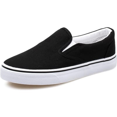 Witte Schoenen Dames Instappers Canvas Loafers Unisex Casual Schoenen Zomer Comfortabel Gevulkaniseerde Schoenen Heren Sneakers De Hombre 44 black