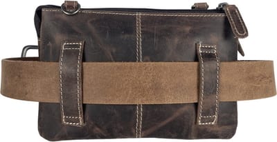 Riemtasje Heren - Donkerbruin Leer – Heuptasje Dames Festival – Schoudertas Heren – Fanny Pack - Bruin