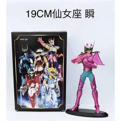 Figurine Anime 19CM Phoenix Ikki Hyoga Seiya Shiryu Modèle Armure Debout Jouets pour Enfants Boîte PVC Décoration de Collection de Bureau With box