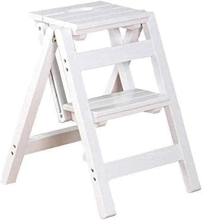 Opvouwbare Kruk - Opstapladder - Huishoudelijke Taken - Met Handvat - 150 kg Belasting - Wit