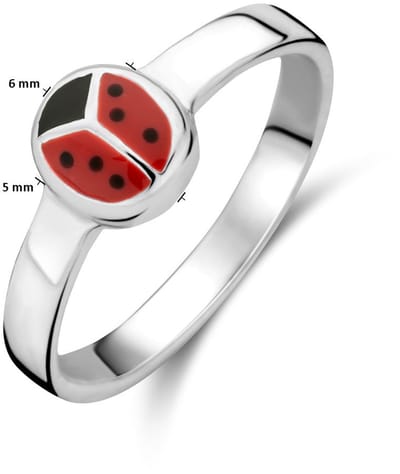 Zilver Ring Lieveheersbeestje Wit 1021818
