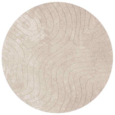 vidaXL - Binnen- - en - buitenkleed - PALMERAS - Beige - Ø - 120 - CM - Polyester