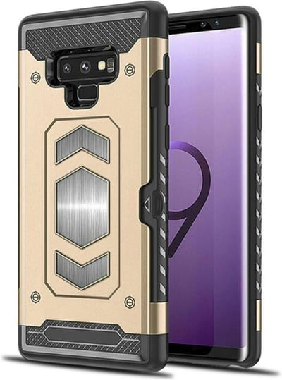 Samsung Galaxy Note 9 Card Back cover - Goud - PC Hard - magnetisch voor autohouder