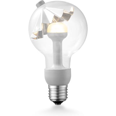 Design LED Lichtbron Move Me - Zilver - G80 Umbrella LED lamp - 8/8/13.7cm - Met verstelbare diffuser via magneet - geschikt voor E27 fitting - 3W 220lm 2700K - warm wit licht