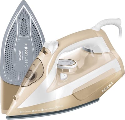 Sencor Stoomstrijkijzer met keramische zool, 2600 W, stoomstoot 160 g/min, antikalk, verticaal strijken, tank 470 ml, anti-druppeltechnologie, kabel 1,9 m