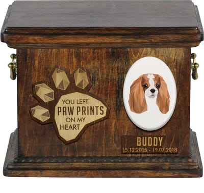 Cavalier King Charles Spaniel - gepersonaliseerde urn voor hondenas