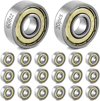 Ynkkvre - Kogellagers - Lagers - Diepgroefkogellagers - Miniatuur - Mini Kogellagers - Groefkogellager - 608ZZ Type - 8mm Binnendiameter - 20 Stuks - Vooraf Gesmeerd