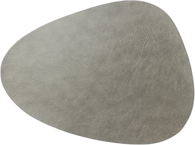 Unique Living placemats Floris lederlook - 1x - 39 x 30 cm - zilver - PU leather - tafel onderleggers